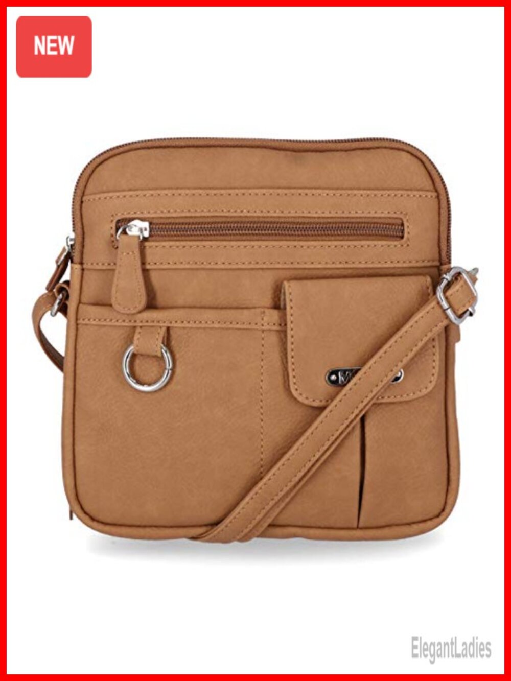 Mini Zip Around Crossbody Bag Vegan Leather Small Travel Purse